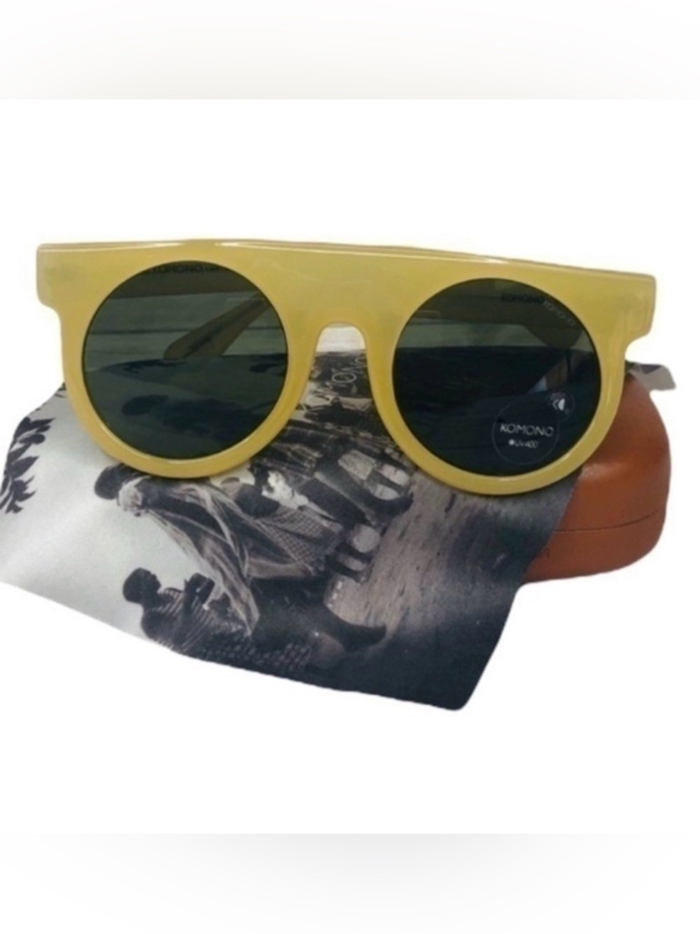 KOMONO sunglasses NEW Hippolyte shield Yellow Round - Picture 10 of 10